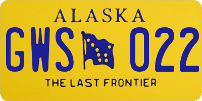 AK license plate GWS022