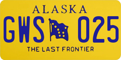 AK license plate GWS025