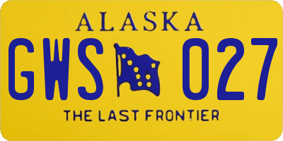 AK license plate GWS027