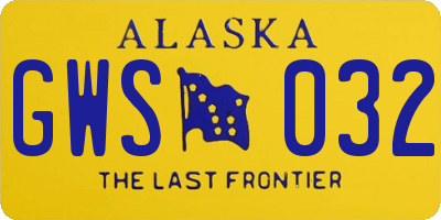 AK license plate GWS032