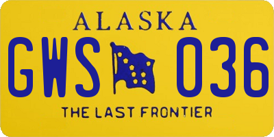 AK license plate GWS036