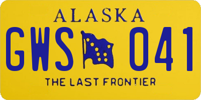 AK license plate GWS041