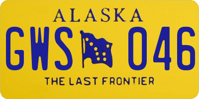 AK license plate GWS046