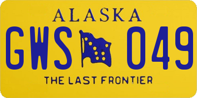 AK license plate GWS049