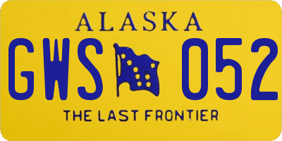 AK license plate GWS052