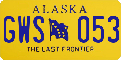 AK license plate GWS053