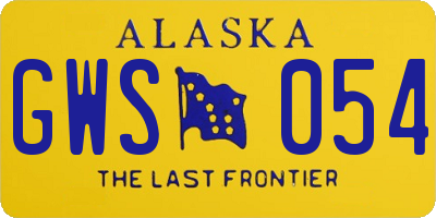 AK license plate GWS054