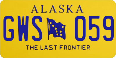 AK license plate GWS059