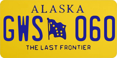 AK license plate GWS060