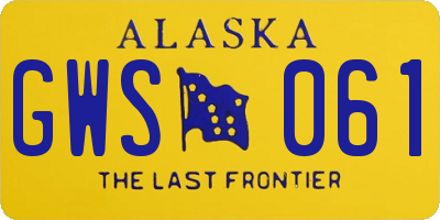 AK license plate GWS061