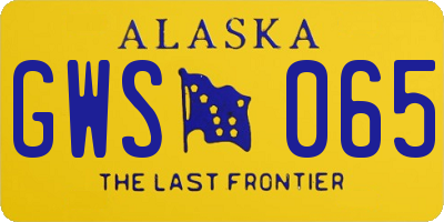 AK license plate GWS065