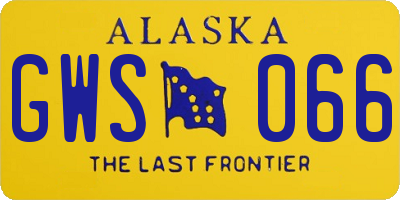AK license plate GWS066