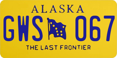 AK license plate GWS067