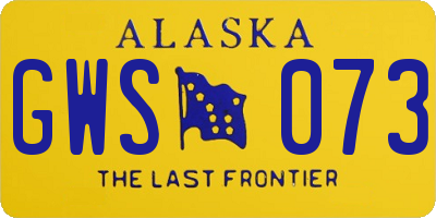 AK license plate GWS073