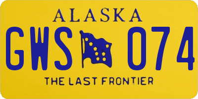 AK license plate GWS074