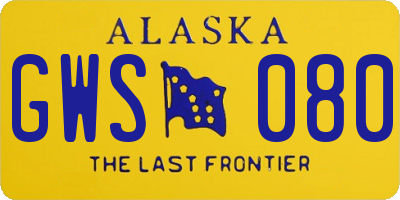 AK license plate GWS080