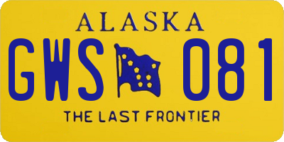 AK license plate GWS081