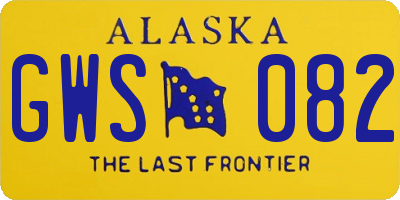 AK license plate GWS082