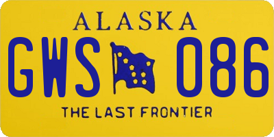 AK license plate GWS086