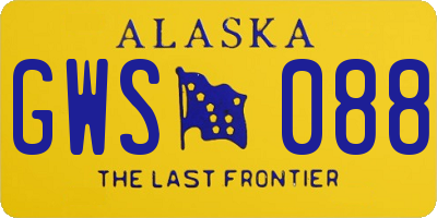 AK license plate GWS088