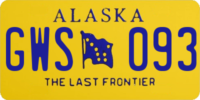 AK license plate GWS093