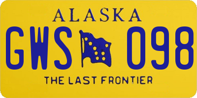 AK license plate GWS098