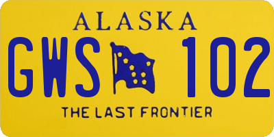 AK license plate GWS102
