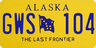 AK license plate GWS104