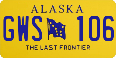 AK license plate GWS106