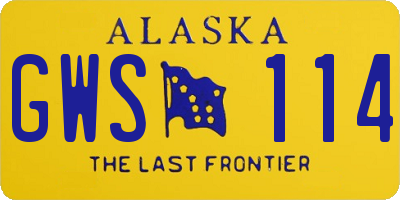 AK license plate GWS114
