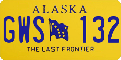AK license plate GWS132