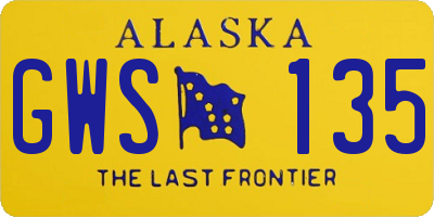 AK license plate GWS135