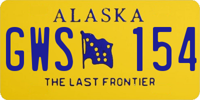 AK license plate GWS154