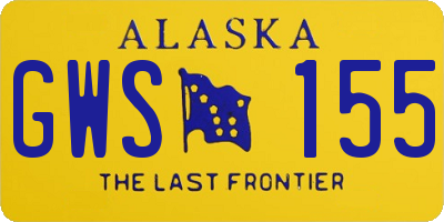 AK license plate GWS155