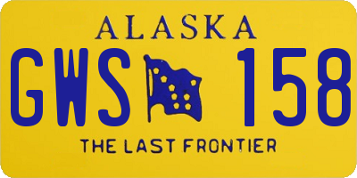 AK license plate GWS158