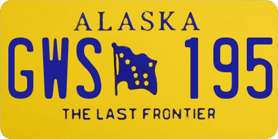 AK license plate GWS195