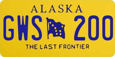 AK license plate GWS200