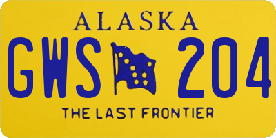 AK license plate GWS204