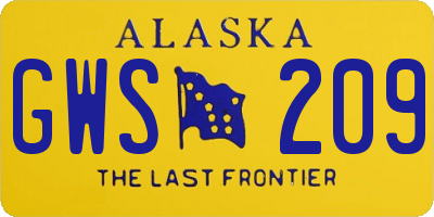 AK license plate GWS209