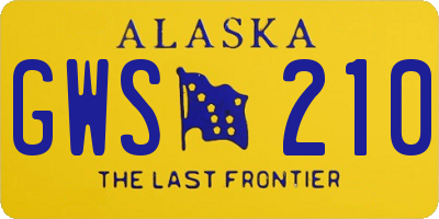 AK license plate GWS210