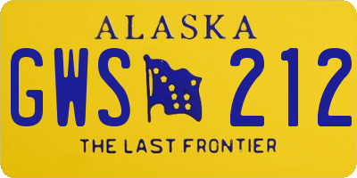 AK license plate GWS212