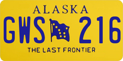 AK license plate GWS216