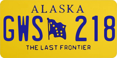 AK license plate GWS218