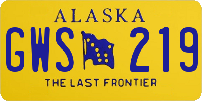 AK license plate GWS219