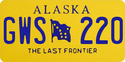 AK license plate GWS220