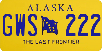 AK license plate GWS222