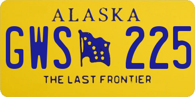 AK license plate GWS225