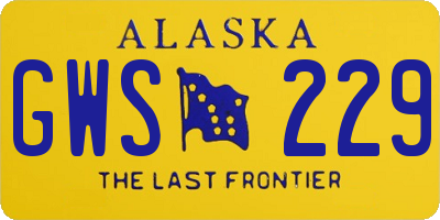 AK license plate GWS229