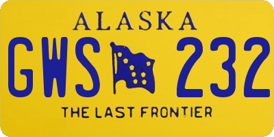 AK license plate GWS232