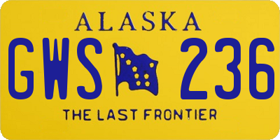 AK license plate GWS236